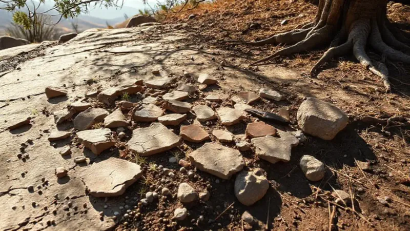 Restos arqueológicos en paisaje natural y misterioso